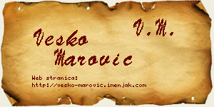 Vesko Marović vizit kartica